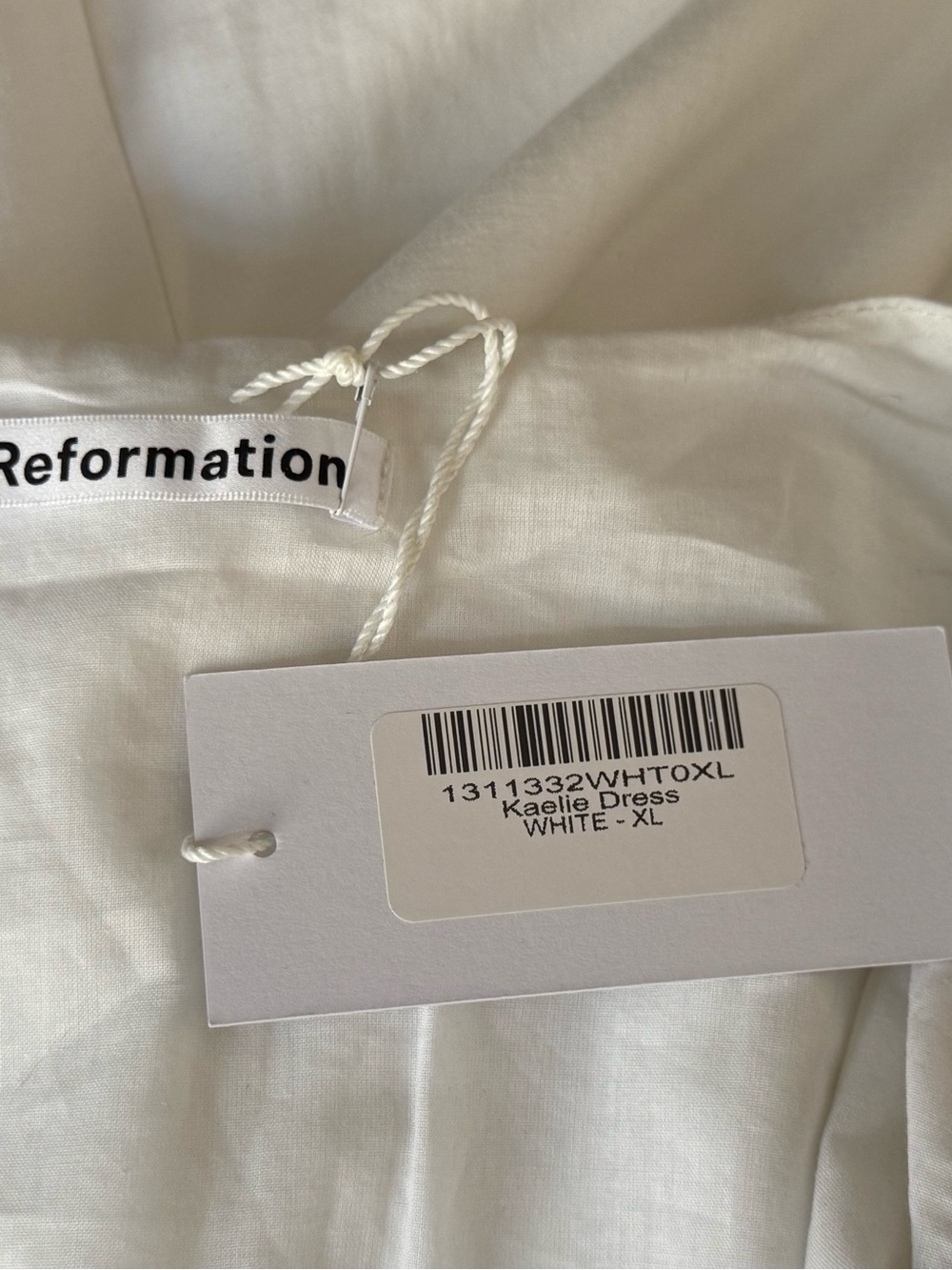 Reformation White Wrap Midi Dress XL NWT Cottagecore Capsule Cotton - Picture 11 of 11